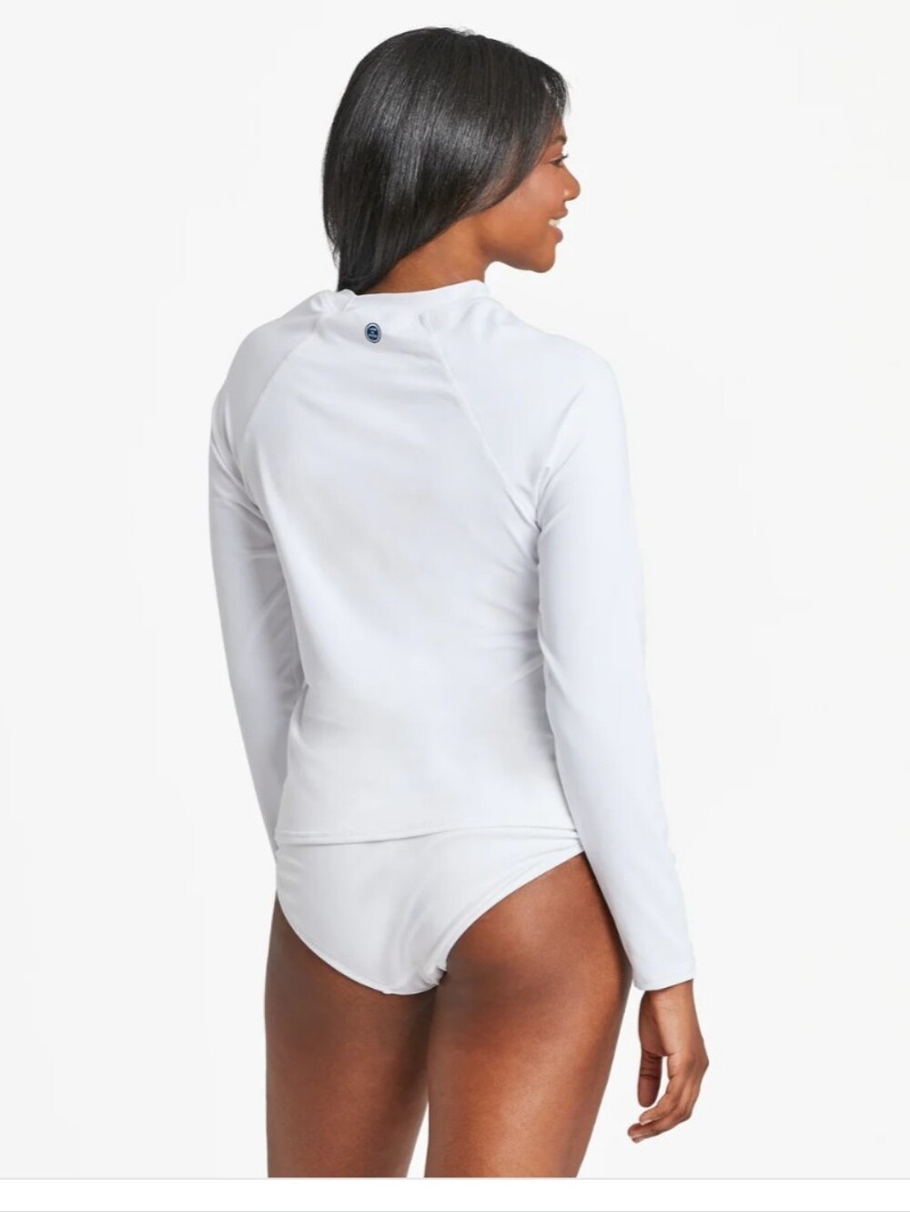 Life Is Good Women's White Rash Guard with Flag Flip-Flop Graphic - Picture 9 of 9
